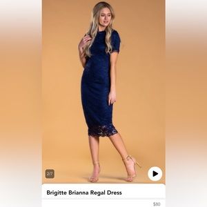 Beautiful lace modest dress. Like new! Color is navy.